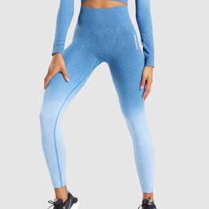 Gymshark Adapt Ombre Seamless Leggings - Light Blue Marl/Blue - M